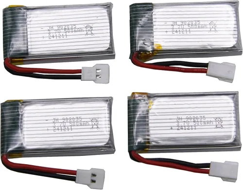 Miniatura 9 de Blomiky Paquete de 4 baterías de 3.7 V 500 mAh 1.85 Wh 25C MX2..0 Plug Lipo batería y caja de tablero adecuado para Q9S Syma X5C X5 RC Quadcopter
