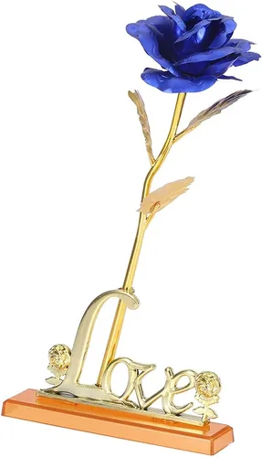 Miniatura 8 de Rosa artificial de oro de 24 quilates para el día de la madre, día de San Valentín, aniversario, cumpleaños, boda, regalo romántico para ella
