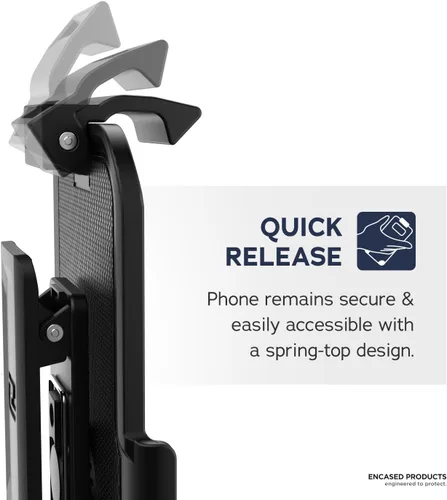 Miniatura 5 de ENCASED Funda para cinturón con clip para iPhone 11 (2019 Rebel Armor) Funda protectora resistente de cuerpo completo con soporte (Negro)