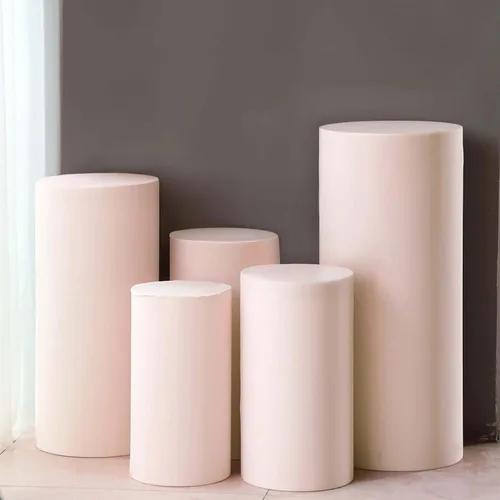 Miniatura 15 de Efavormart - Juego de 5 fundas de soporte para caja de exhibición cilíndrica de elastano, color negro, fundas elásticas para pilar de pedestal, 160