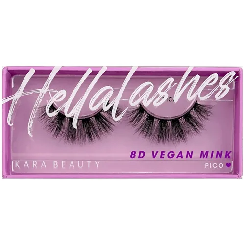 Miniatura 6 de KARA BEAUTY Style L3 Hellalashes - Pestañas de visón sintético 8D, de fibra sintética ligera en 8 capas dimensionales EASTLO - Glam dramático