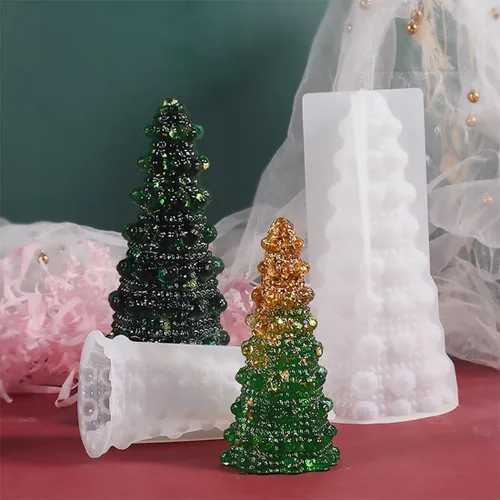 Miniatura 5 de 2 moldes de resina para árbol de Navidad, moldes de vela de Navidad para hacer velas, moldes de silicona 3D para resina epoxi, molde de fundición
