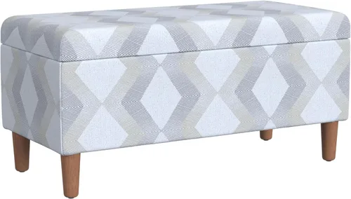 Miniatura 40 de HomePop Decoración del hogar Banco de almacenamiento con botones Banco otomano con almacenamiento para sala de estar y dormitorio, cuero Piel