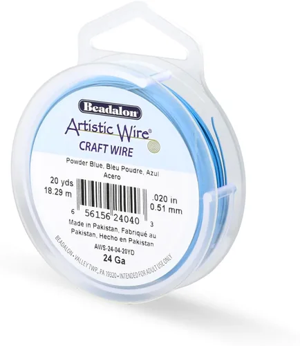 Miniatura 145 de Artistic Wire, alambre para manualidades de calibre 22 bañado en plata, resistente a las manchas, color cobre, blanco, 9,1 m