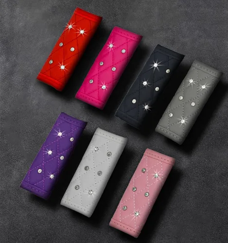 Miniatura 5 de Paquete de 4 fundas brillantes para manija de puerta de seguridad para automóviles, con cristales brillantes, almohadillas protectoras para manija