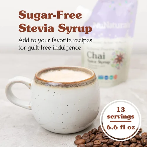 Miniatura 3 de NuNaturals Jarabe de stevia, edulcorante sin azúcar, sustituto de azúcar a base de plantas, cero calorías, jarabe sin azúcar, especias chai, 6.6