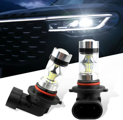 Miniatura 6 de QODOLSI 2 bombillas LED 9005/9006 antiniebla para automóvil, luces de circulación diurna, luz delantera de 6500 K, luces de haz bajo de 12 V 100 W