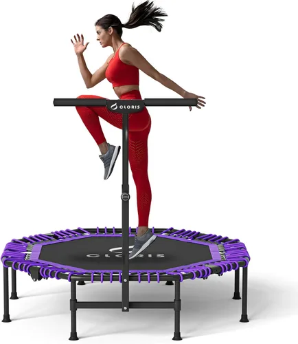 Miniatura 9 de CLORIS 38in/48in Folding Trampoline - Max Load 220lbs / 450lbs Trampoline Rebounder Trampoline with Adjustable Foam Handle, with safty Padded Cover