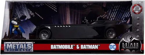 Miniatura 7 de Jada Toys 1:24 Batman Animated Series Batmobile - Coche fundido a presión con figura de Batman de 2.75 pulgadas, juguetes para niños y adultos