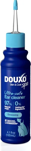 DOUXO SPA Limpiador de oídos para perros y gatos, 4.1 onzas líquidas, limpia y desparafina de forma segura la oreja, fórmula agradable a la piel