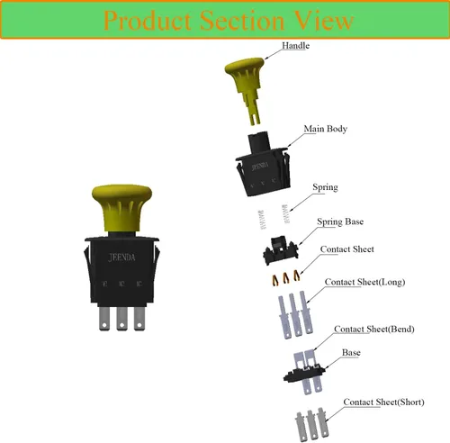 Miniatura 7 de JEENDA Interruptor de toma de fuerza de embrague de hoja 116-0124 103-5221 8 terminales compatibles con Exmark Toro Lazer Z, Turf Ranger, Turf