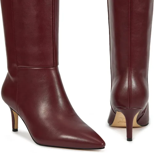 Miniatura 52 de wetkiss Botas altas hasta la rodilla para mujer, con tacón de gatito y diseño de punta puntiaguda, clásicas y sexys