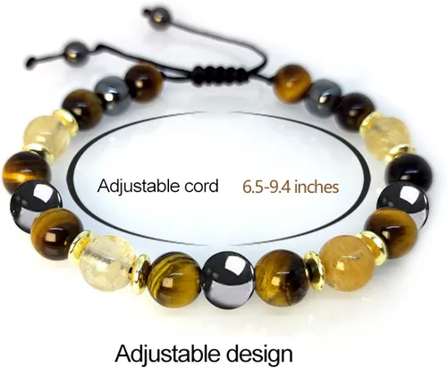 Miniatura 5 de Pulsera de sanación para aliviar la hematita, pulsera de triple protección