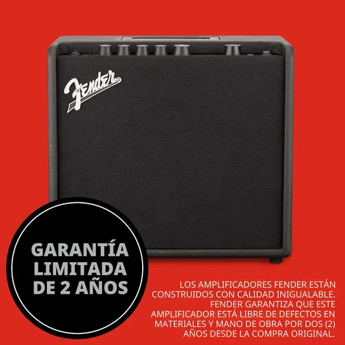Miniatura 7 de Fender Mustang LT25 Amplificador de guitarra, amplificador combinado de 25 W, con 2 años de garantía, 30 efectos preestablecidos con interfaz