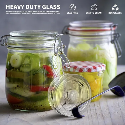 Miniatura 4 de Pesos de fermentación, paquete de 2 pesos de fermentación de vidrio con mango de agarre, pesos de fermentación para tarro de masón de boca ancha