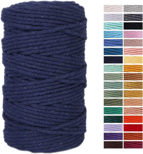 Miniatura 14 de Cuerda de Macramé Gris Claro 3mm x 109 Yardas, Cuerda de Algodón de Colores Cuerda para Manualidades Cuerda de Algodón Colorida para Colgar