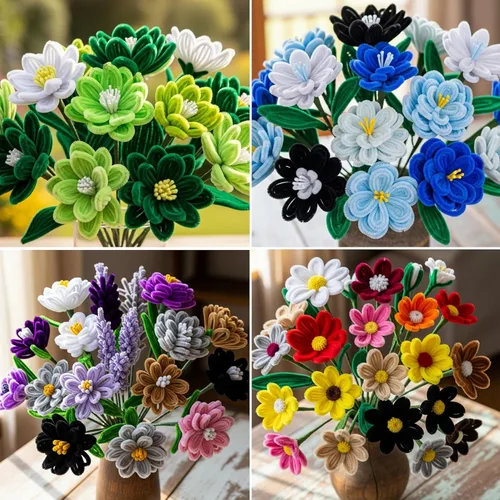 Miniatura 5 de Caydo 2600 piezas de limpiapipas a granel para flores, 40 colores surtidos, tallos de chenilla para proyectos creativos de arte y manualidades