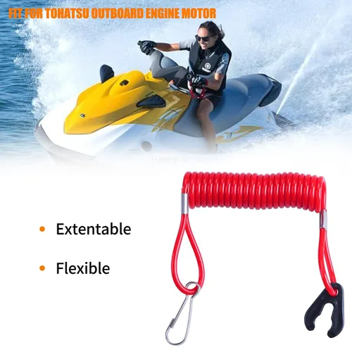 Miniatura 5 de Cordón universal fuera de borda para motor para matar el motor con interruptor de parada urgente/cordón de seguridad, 2 piezas compatible