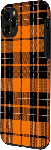 Miniatura 2 de Otoño cuadros naranja y negro patrón patrón caso para iPhone 17