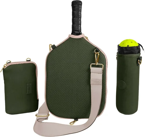 Miniatura 11 de Posh Pickler Bolsa de pickleball 3 en 1 para mujeres y hombres, bolsa de mano, bandolera y mochila, diseño convertible, se adapta a hasta 2 paletas