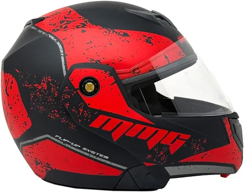 Miniatura 4 de MMG Casco modular de cara completa para motocicleta para adultos, modelo 34 con visera abatible
