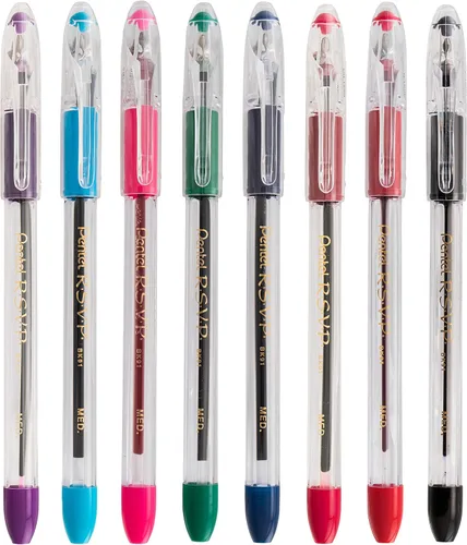 Miniatura 4 de Pentel R.S.V.P. Bolígrafo, trazo medio, tinta azul, paquete de dos unidades (BK91BP2C), Azul Paquete de 2