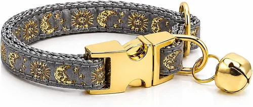 Miniatura 24 de waaag Pet, Moons Stars Suns - Collar para perro y gato, múltiples diseños Crescent Celestial, collar de correa para perro y gato, tamaño XXS