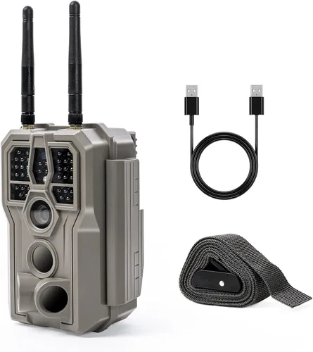 GardePro Cámara de rastreo Bluetooth WiFi E8 2.0 (no celular), video 4K y fotografía de 64 MP, antenas duales, conexión estable, visualización de