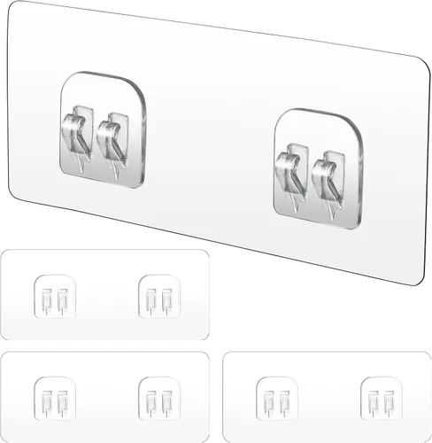 WY LIGHTING LEVEL Paquete de 4 ganchos adhesivos de repuesto para regadera, ganchos adhesivos fuertes para esquina de ducha, estante de baño, cesta