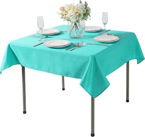 Miniatura 112 de Cupuamon - Mantel rectangular de 60 x 84 pulgadas, tela de poliéster lavable para decoración de bodas, fiestas, cenas y banquetes