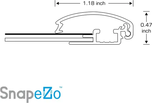 Miniatura 4 de SnapeZo - Marco para certificado de 8.5x11 pulgadas, perfil de aluminio marrón de 1.2 pulgadas, marco de carga frontal, montaje en pared, serie