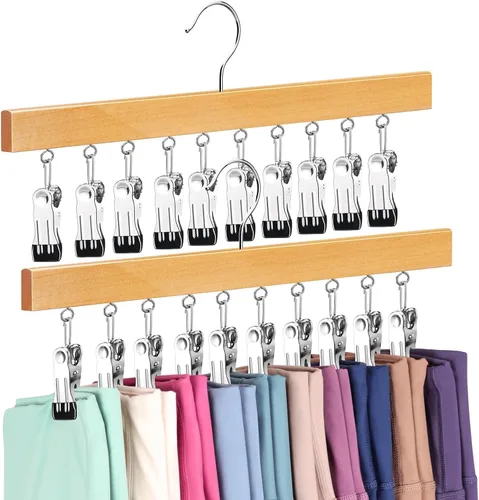 Miniatura 9 de Organizador de leggings para armario, perchas para pantalones con clips con capacidad para 20 leggings, jeans, sombreros, pantalones cortos