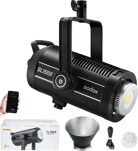 Miniatura 12 de Godox Luz de video LED SL100D, 100W 5600K 32100Lux @1M CRI 96+TLCI 97+ Bowens Mount COB LED luz continua, 8 efectos FX 0-100% brillo luz de estudio
