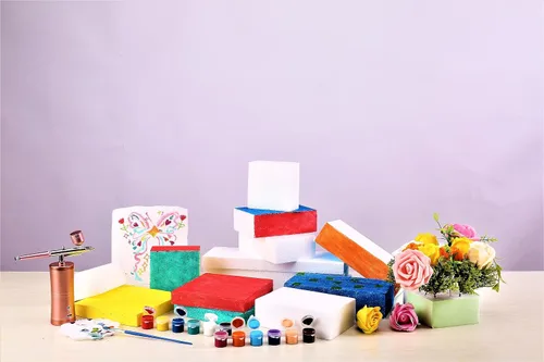 Miniatura 7 de AMZQNART 8 paquetes de bloques de espuma para manualidades, bloques cuadrados de espuma de poliestireno de 4x4x2 para escultura artística, arreglos