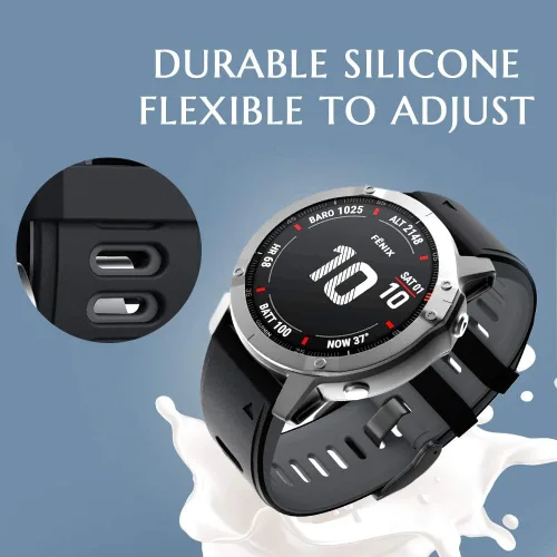 Miniatura 3 de ANCOOL Correa de reloj Fenix 6/7/5/8 de 1.850 in, correa suave de silicona de 0.866 in de repuesto para reloj inteligente Fenix 6 Pro/5 Plus/7 Pro