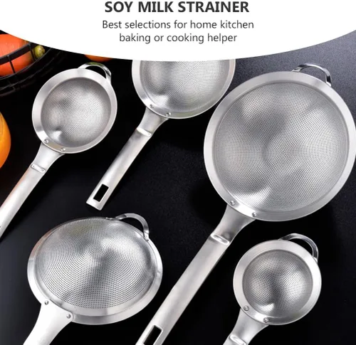 Miniatura 6 de Cabilock Coladores de malla fina para cocina, colador de grasa de acero inoxidable con asa para filtro de aceite, tamiz de grasa y tamiz de espuma