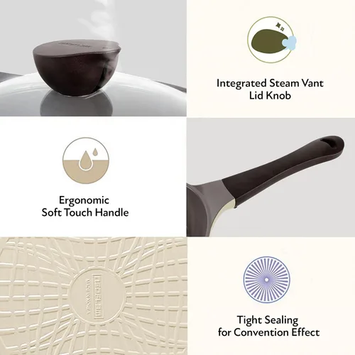 Miniatura 3 de Neoflam Calentador de mantequilla de 1.9 cuartos de galón para hervir leche, olla de fusión, revestimiento antiadherente de cerámica saludable