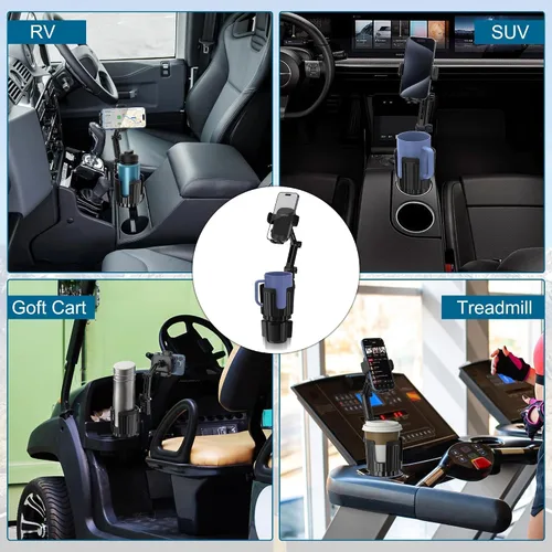 Miniatura 8 de Soportes para teléfono para portavasos de tu automóvil, soporte para teléfono celular 2 en 1 con soporte para tazas, base expandible, cuello