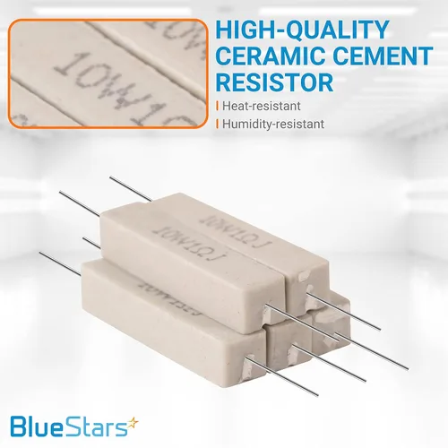 Miniatura 5 de BlueStars 5 resistencias de cemento cerámico de alta calidad de 10W 1 ohmio, tolerancia de resistencia ± 5% 1r, reemplazo para adaptadores