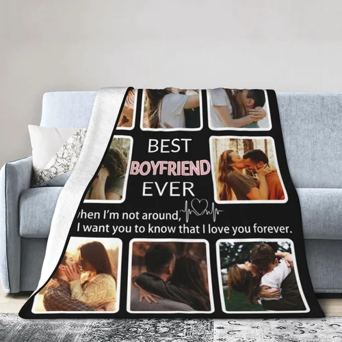 Miniatura 3 de Manta personalizada con collage de fotos, para hermana, amiga, madre, padre, familia, mascotas, parejas, en Navidad, cumpleaños, aniversario, regalo