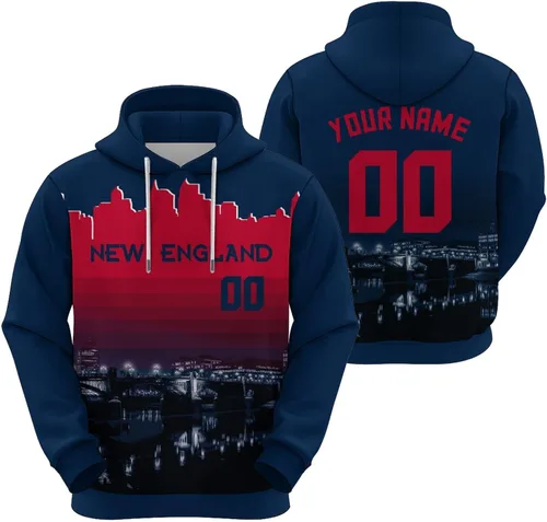 Miniatura 33 de Custom Football Hoodies City Night Skyline Personalized Sweatshirt Name Number Fan Gift Pullover for Men Women Youth