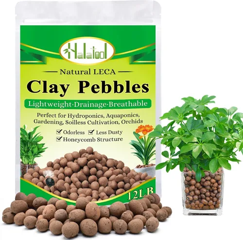 Miniatura 8 de Halatool 18LB de guijarros de arcilla Hydroton de 4mm-16mm, bolas ligeras de Leca para plantas en maceta, hidropónica, jardinería, orquídeas, 18