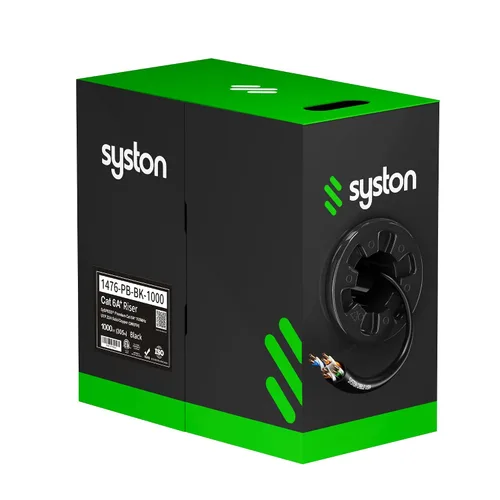 Miniatura 8 de Syston Cable Tech Cat6A+ - Cable Ethernet crudo a granel negro a granel 700 MHz 20 pies 23AWG 4pr par trenzado sin blindaje UTP cobre sólido desnudo