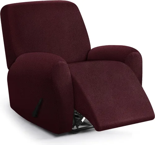 Miniatura 37 de ANARACHON Fundas para sillas reclinables con aspecto de cuero, funda elástica de 4 piezas, funda suave para silla reclinable, protector de muebles