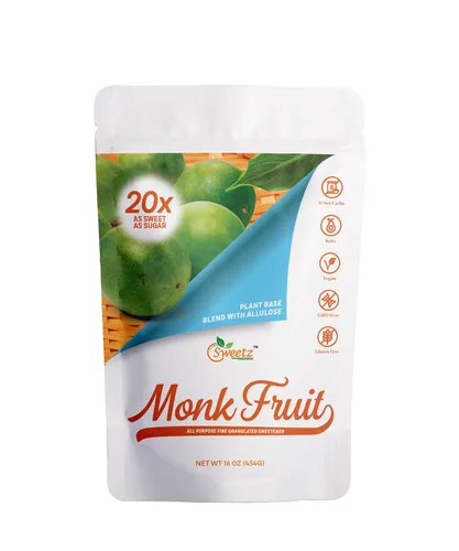 Miniatura 7 de Alulosa - Edulcorante multiusos de mezcla de frutas de monje - 1 dulzura de azúcar; porciones totales 567; edulcorante cero calorías, sustituto sin