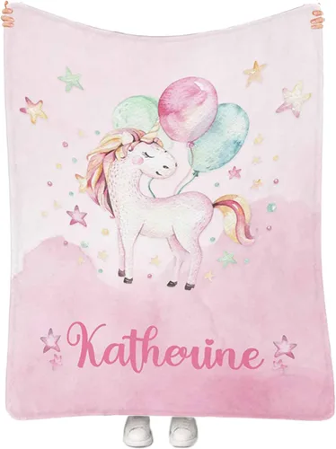 Miniatura 40 de Manta personalizada de sirena para niñas, manta de envoltura personalizada con nombre, manta de forro polar suave para niños recién nacidos, manta