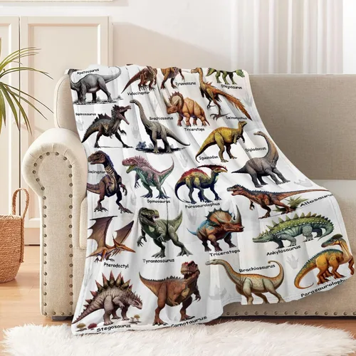 Miniatura 29 de Manta Personalizada con Nombre de Dinosaurio Regalos Personalizados Mantas de Franela Súper Suaves y Ligeras Manta para Niños, Adultos, Adecuada