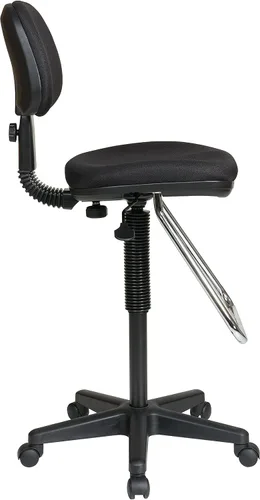 Miniatura 2 de Office Star DC Series - Silla de dibujo neumática ajustable con reposapiés de lágrima cromada, tela negra icono