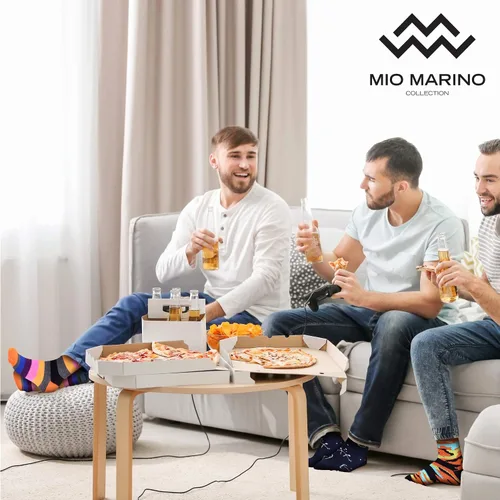 Miniatura 4 de Marino - Calcetines de vestir coloridos para hombre, de algodón con estampado de moda, 12 unidades.