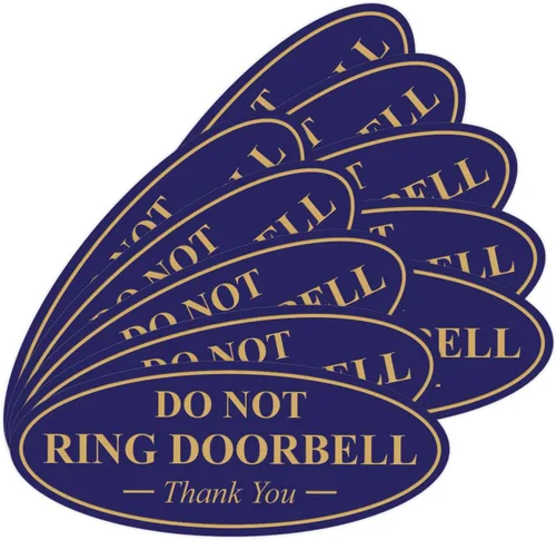 Miniatura 35 de All Quality Cartel de agradecimiento ovalado con texto en inglés «Do not Ring DOORBELL», color negro, pequeño, 1 paquete